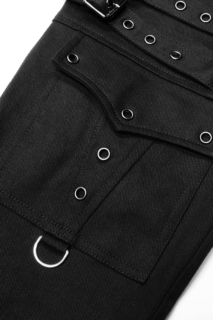 Detachable Steampunk Pants with Multi Pockets and Buckles