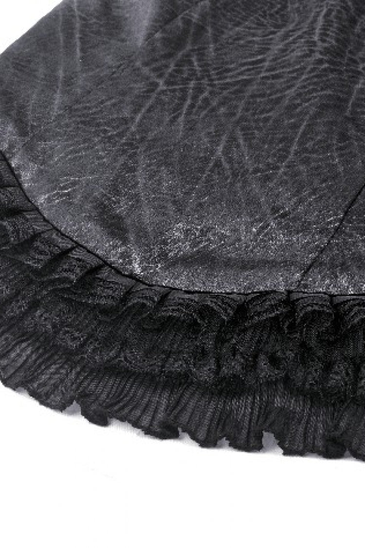 No-Sleeve Lace Trim Side Corset Top