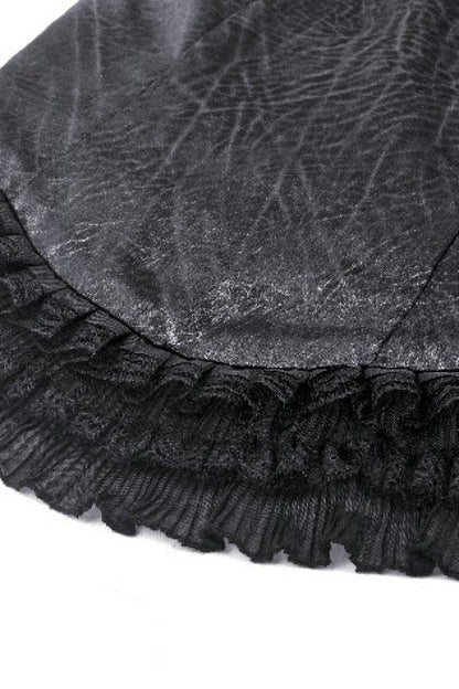 No-Sleeve Lace Trim Side Corset Top