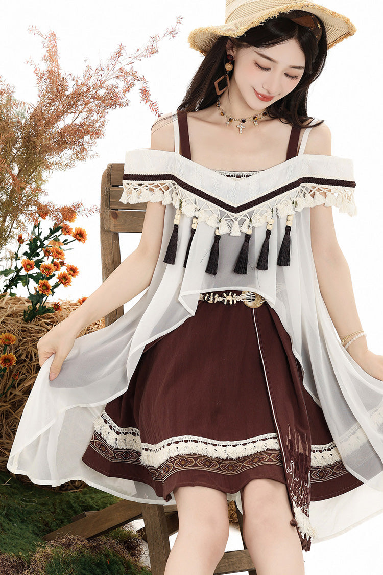 Wilderness Dream Square Collar Embroidered Lolita Jumper Set