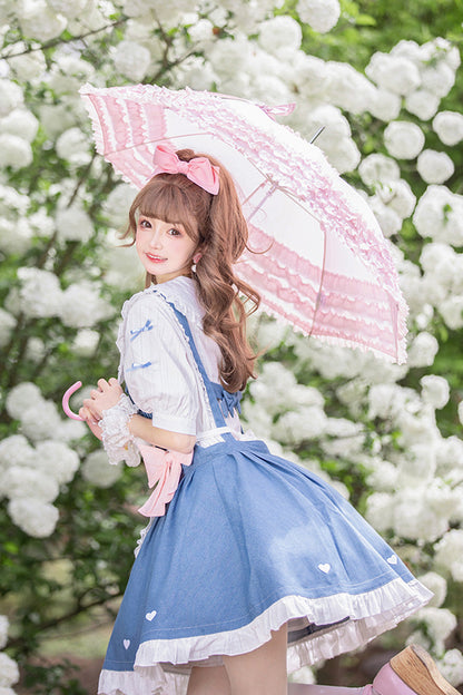 Azure Cowboys Are Busy Ruffle Bow Sweet Lolita Strap Gown