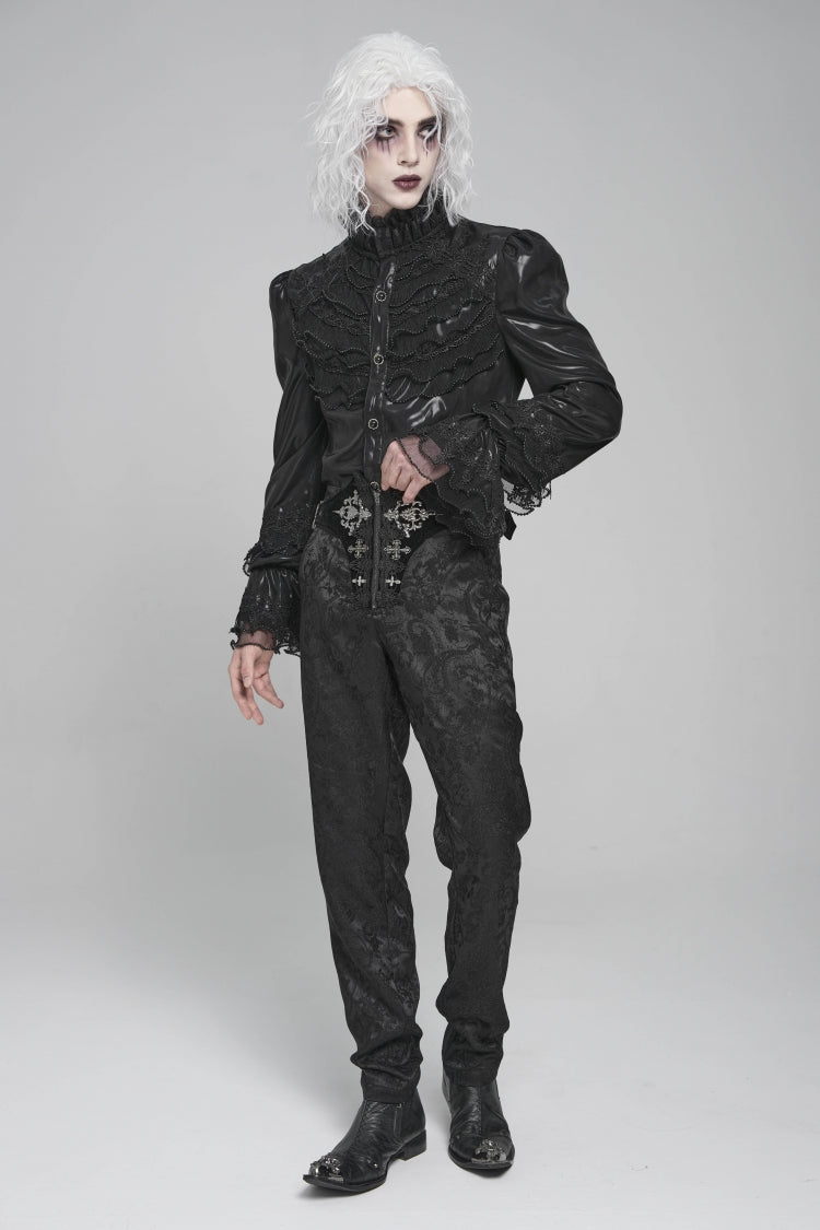 Lace-Up Buckled Zippered Gothic Pants for Men