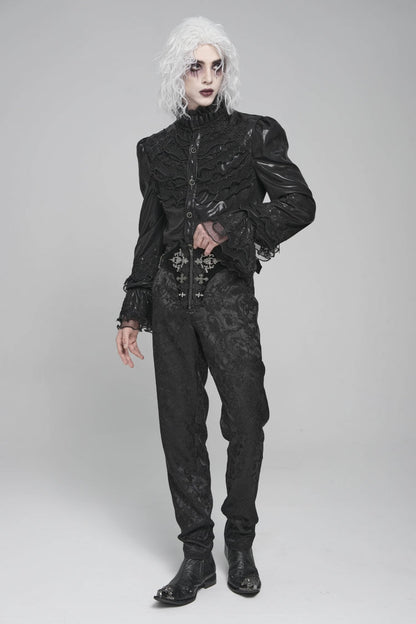 Lace-Up Buckled Zippered Gothic Pants for Men