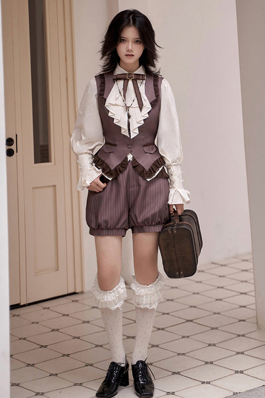 Manchester Striped Prince Ouji Lolita Waistcoat