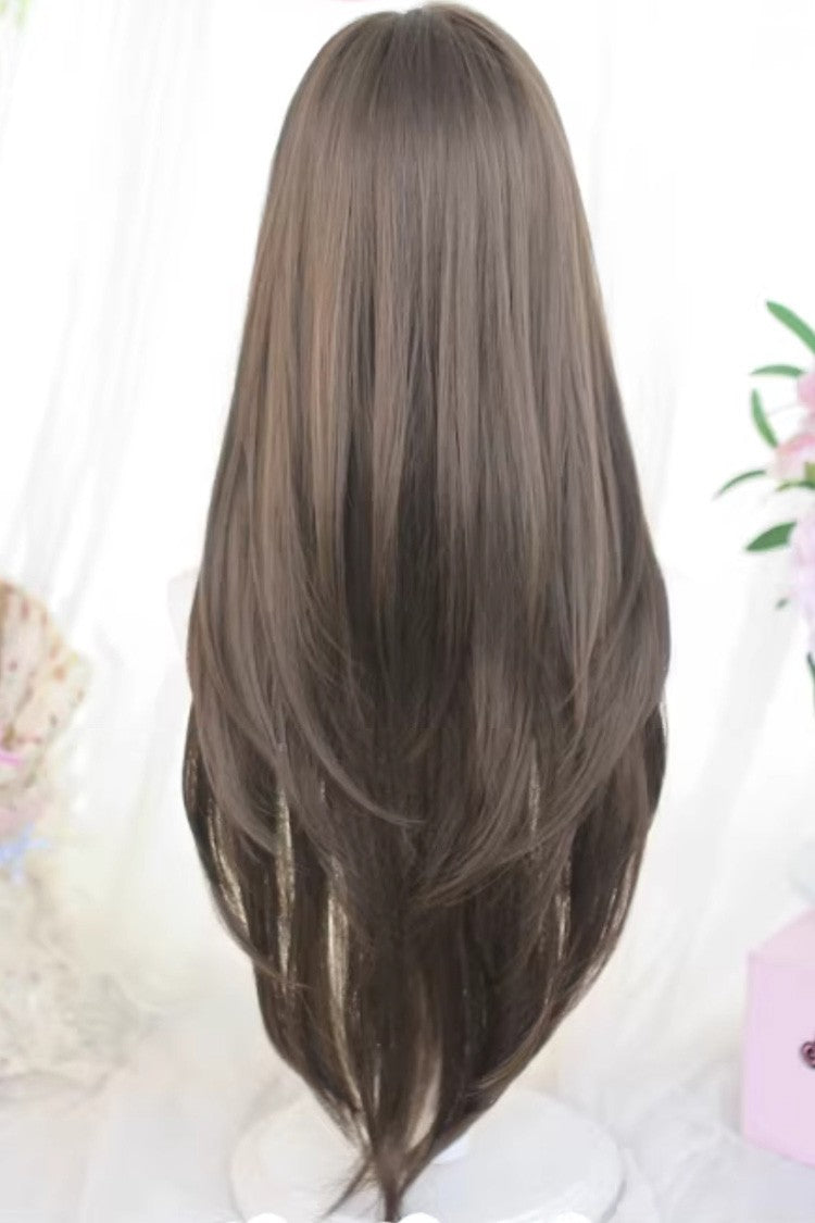 Straight Sweet Lolita Wig with Airy Bangs in Japanese Style, Two Colors - AnimeVibe