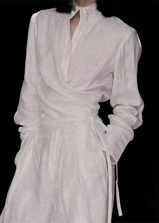 Two Lace Original Set Suit Linen Collar Up White Piece Stand