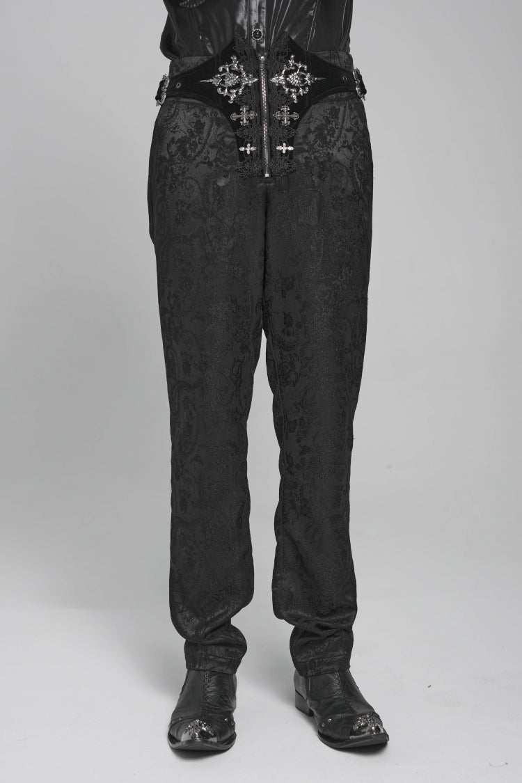 Lace-Up Buckled Zippered Gothic Pants for Men
