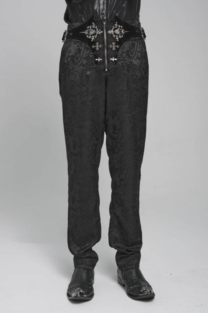 Lace-Up Buckled Zippered Gothic Pants for Men