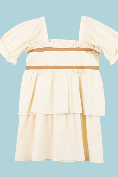 Vintage Sweet Lolita Gown with Bear Print, Square Neck & Ruffled Sleeves
