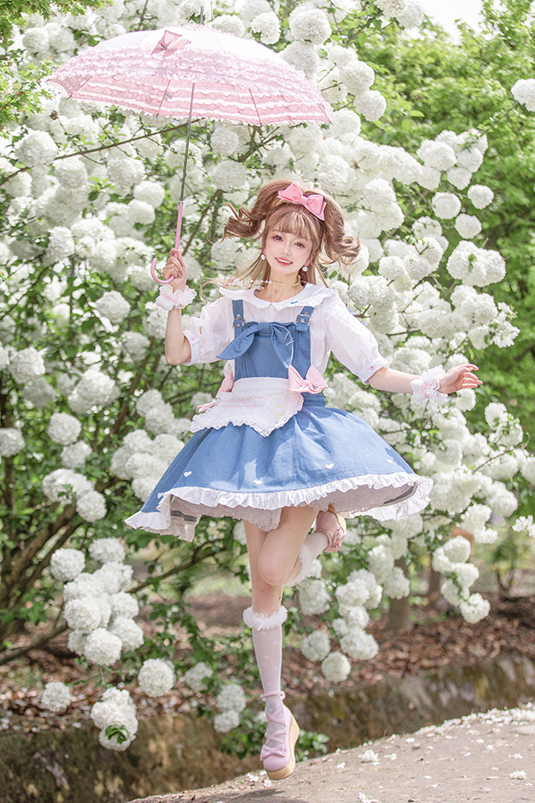 Azure Cowboys Are Busy Ruffle Bow Sweet Lolita Strap Gown