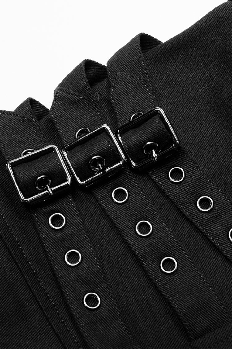 Detachable Steampunk Pants with Multi Pockets and Buckles