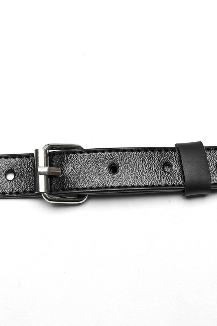 Steampunk PU Leather Harness with Metal Ring Buckles