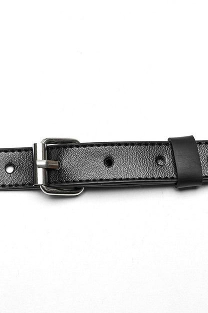 Steampunk PU Leather Harness with Metal Ring Buckles
