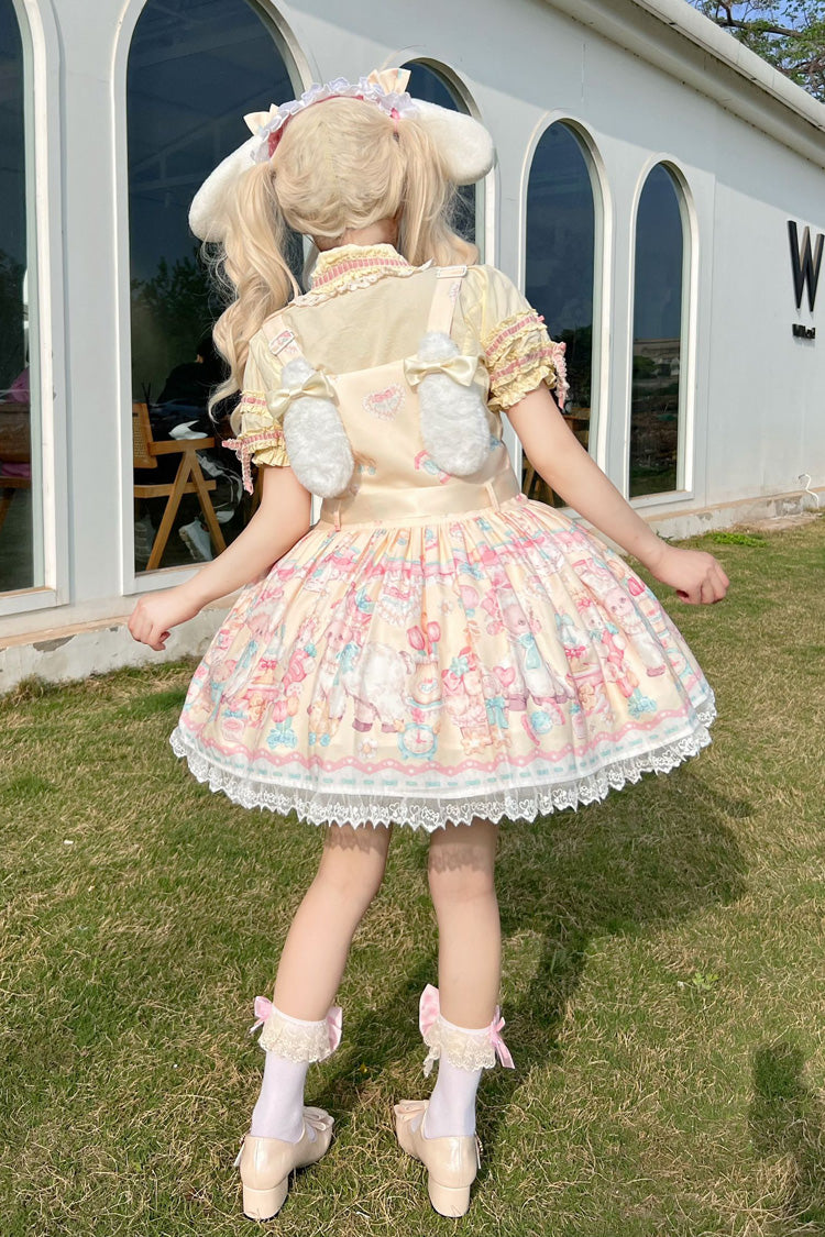 Sunny Sheep Party Bow Accent Lace Sweet Strap Dress