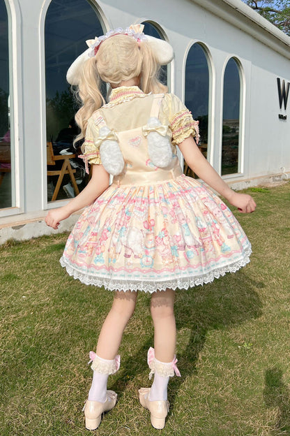 Sunny Sheep Party Bow Accent Lace Sweet Strap Dress