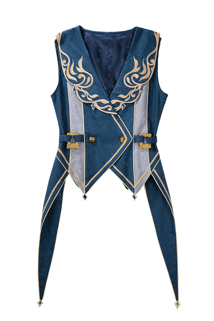 Azure Contract Magic Medieval Embroidery Classic Prince Handsome Ouji Lolita Coat