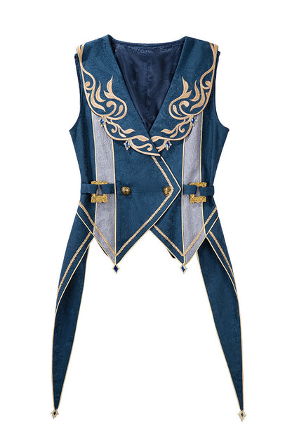 Azure Contract Magic Medieval Embroidery Classic Prince Handsome Ouji Lolita Coat
