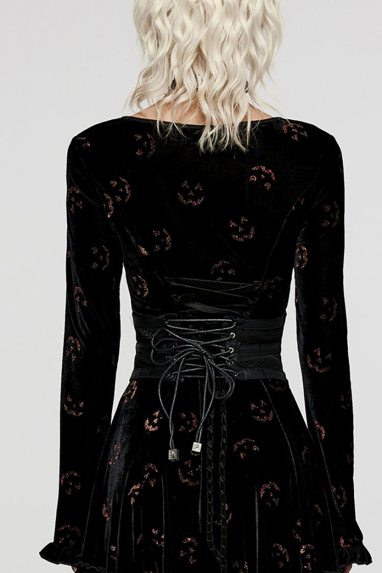 Hollow Stitching Mesh Corset for Women - Gothic Leather
