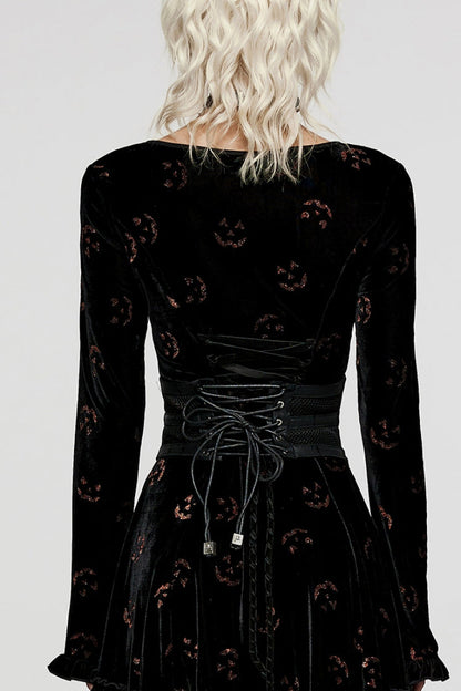 Hollow Stitching Mesh Corset for Women - Gothic Leather