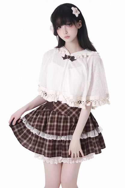 Warm Summer Days Double-Layered Printed Lolita Skirt with Lace - Ruffled