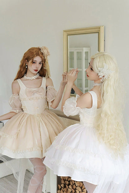 Bowknot Cardigan Sweet Elegant Princess Lolita JSK Dress in Moonlight Symphony