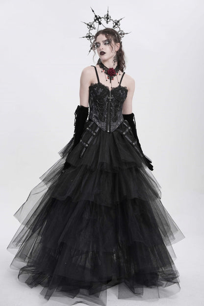 No-Sleeve Embroidery Chain Gothic Waistcoat