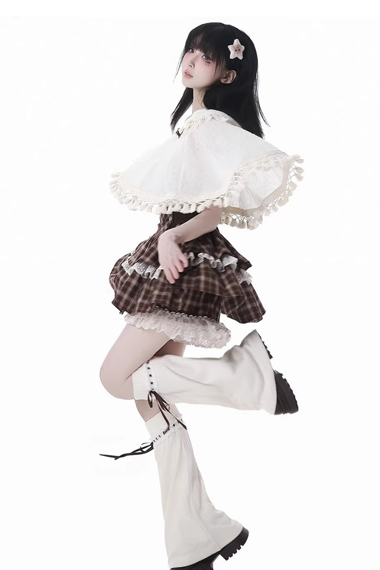 Warm Summer Days Double-Layered Printed Lolita Skirt with Lace - Ruffled
