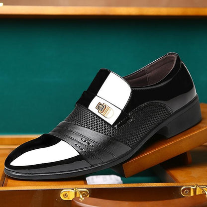 Men's Slip-On Dress Leather Formal Patent – Loafers Faux
