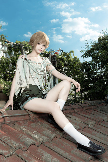 Emerald Square Collar Asymmetric Prince Ouji Lolita Ensemble