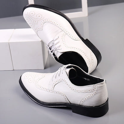 - Brogue Men's Formal Classic Oxford Shoes White