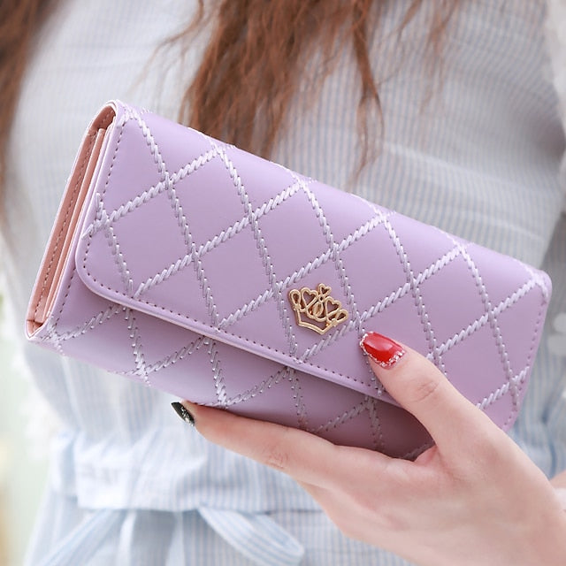 Gold Crown - Wallet Pink Emblem Women's with Quilted