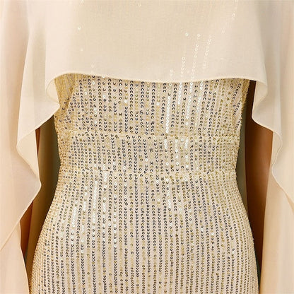 Floor Mother Neck the of Length Elegant Bride Dress Crew