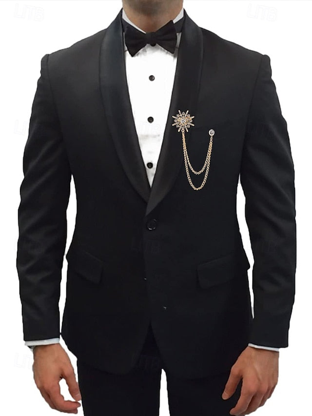 Crystal Gold with Star Elegant Stylish Chains Lapel Pin –