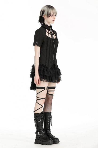 Spider-Shaped Cut-Out Punk Blouse for Women