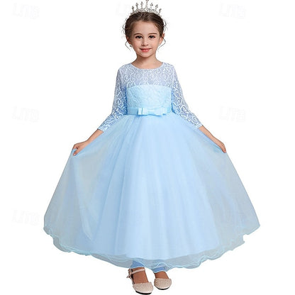 Kids Flower Girl Sleeve Dress Girls' Wedding Half