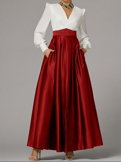 Gown Evening Guest Wedding Floor A-Line Split High Dress Formal