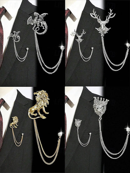 Men's with Lapel Pin Christmas Brooch Deer