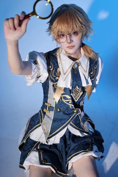 Azure Contract Magic Medieval Embroidery Classic Prince Handsome Ouji Lolita Coat