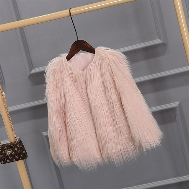 Patchwork Coat Fur Faux Women's Warm Elegant Breathable