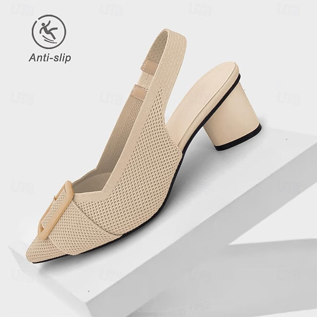 Plus Size Outdoor Flyknit Women's Shoes Heels Wedding