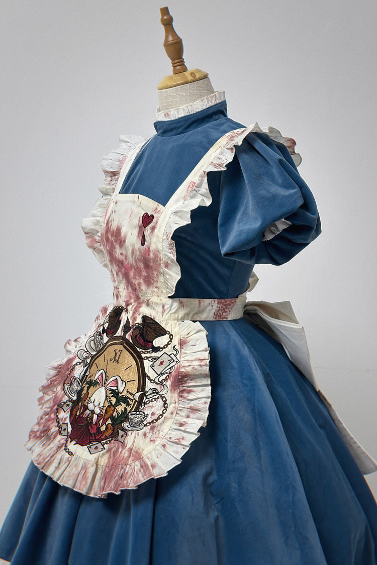 Azure Dark Fairy Tale Alice Long Sleeve Ruffle Gothic Lolita Gown