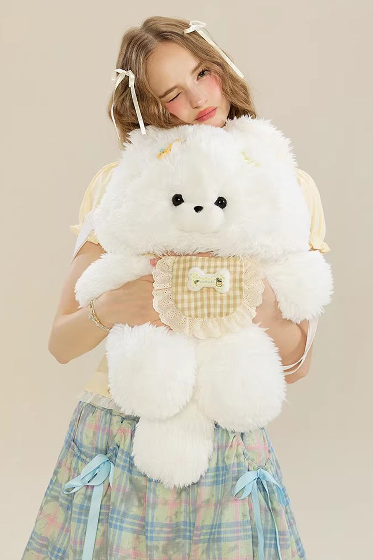 Ivory Cute Samoyed Plush Dog Backpack for Lolita Style