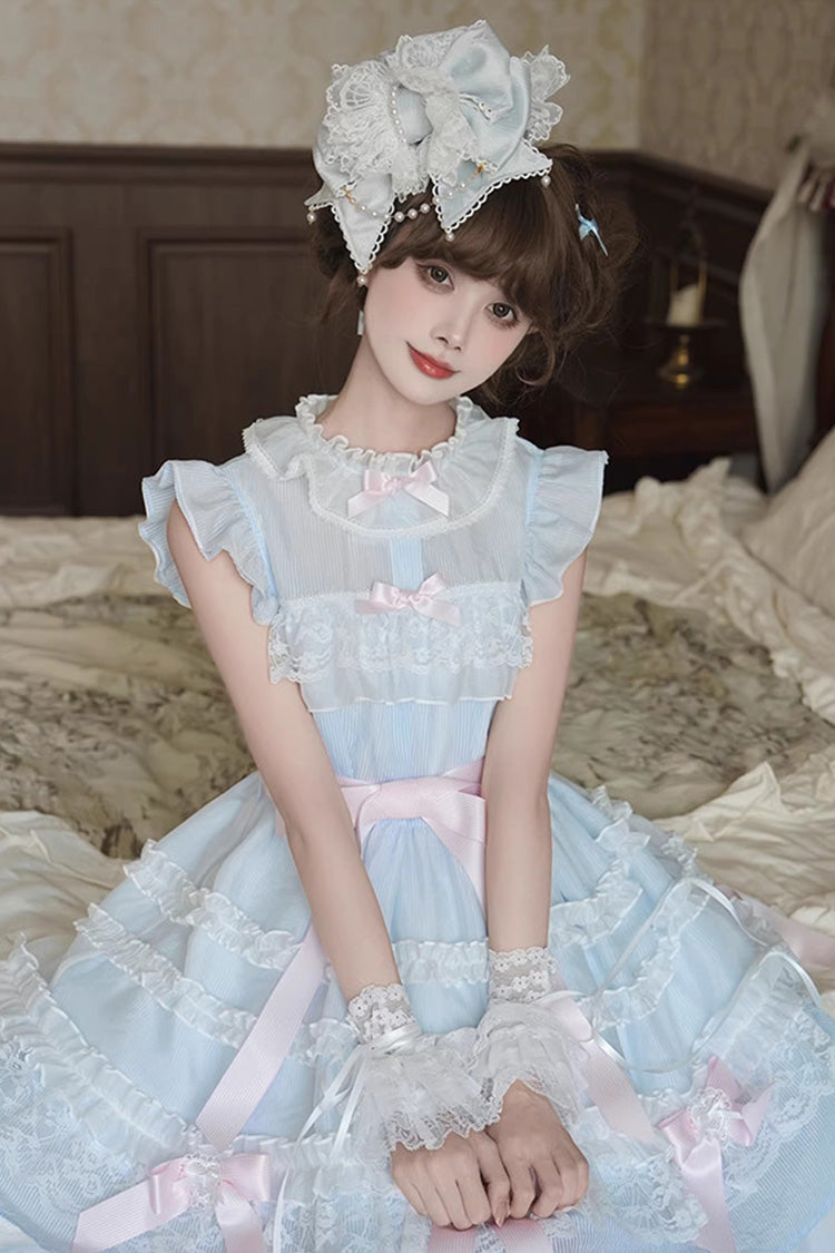 Frosted Cake Stand Collar Ruffle Lace Japanese Princess Dress