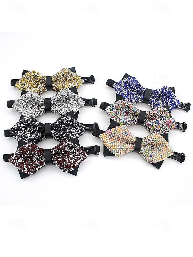 – Bow Sparkling Sequins Tie Men's Polyester Christmas