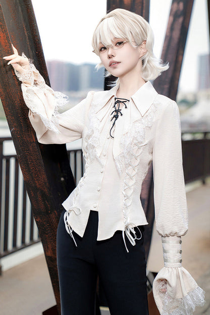 Ebony Long-Sleeve Pirate Style Gothic Trousers - Gold Hunter
