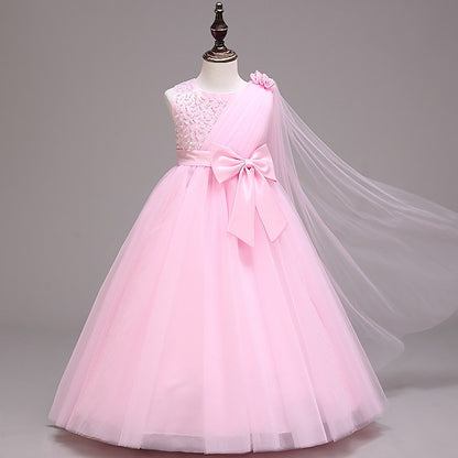 Colored Girls' Kids Solid Girl Dress Flower