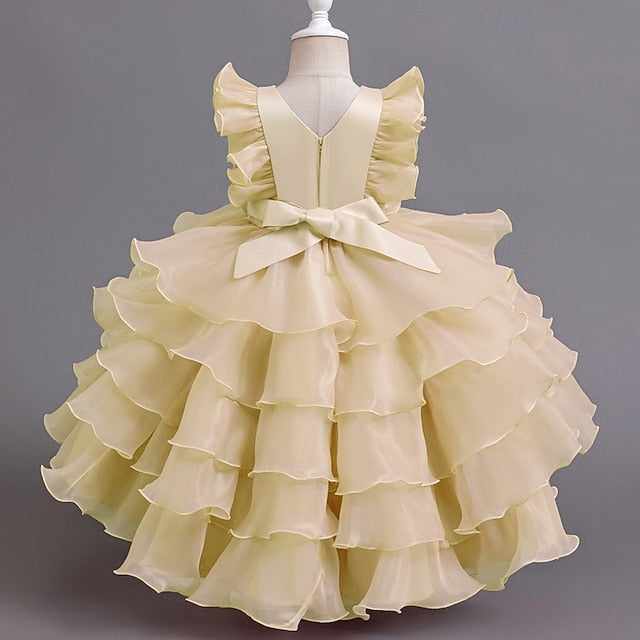 Girls' Dress Asymmetrical Kids Party Floral