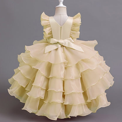 Girls' Dress Asymmetrical Kids Party Floral