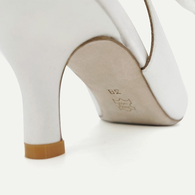 for - White Bow with Tie Heels Slingback Toe Women Pointed