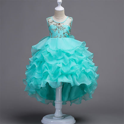 Floral Party 4-13 Dress Girls' Kids Ruffle Wedding Summer